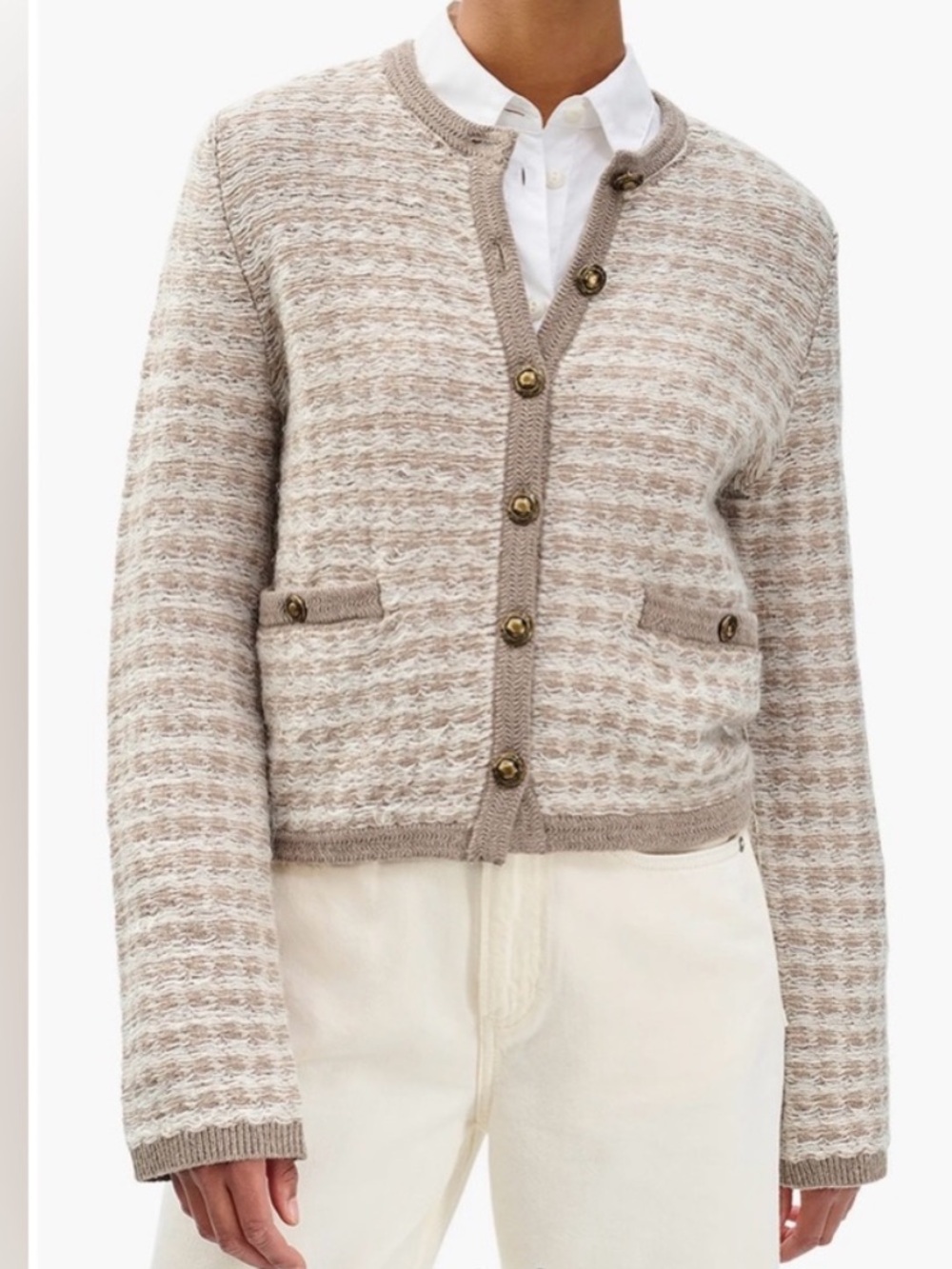 rag & bone Ivory/Taupe Robyn Cardigan Sz M NWT